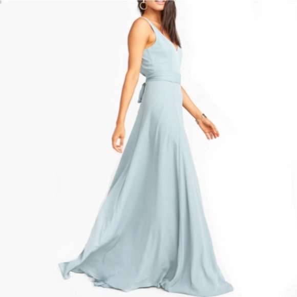 Show Me Your Mumu Jen Maxi Dress Silver Sage Crisp - Picture 6 of 15